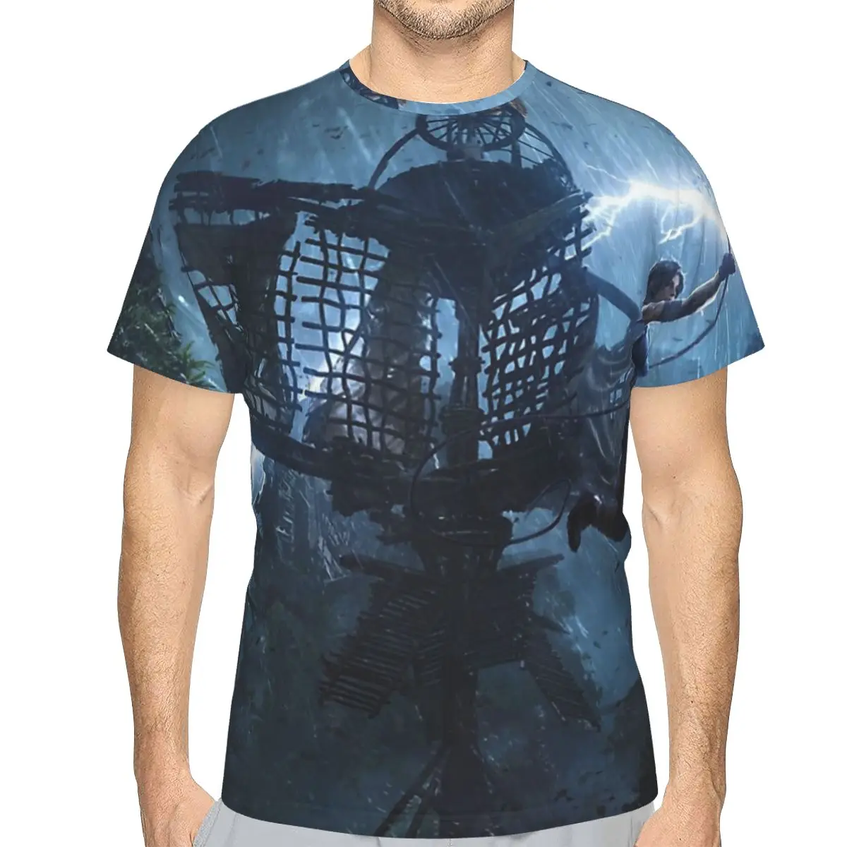 Футболки из полиэстера Action Shadow мужская Тонкая футболка с круглым вырезом для игр