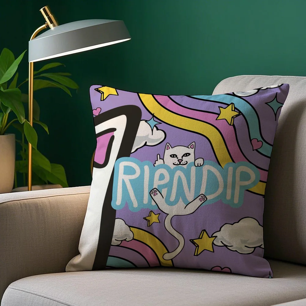 Фото Модная наволочка R-Ripndips из плюшевой ткани, мягкая двухсторонняя наволочка для диванной подушки с принтом, наволочки №3