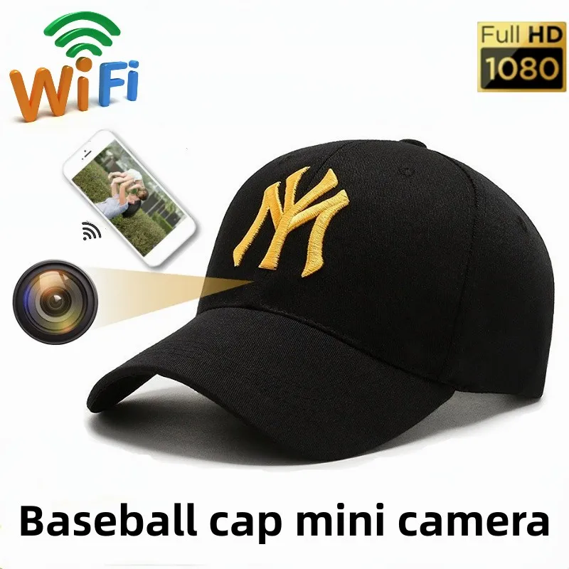 

Mini Camera Wireless WIFI Baseball Cap Camera 1080P Full HD Sports Outdoor Camera Bike Ride Recorder Hat Cam Support Remote View