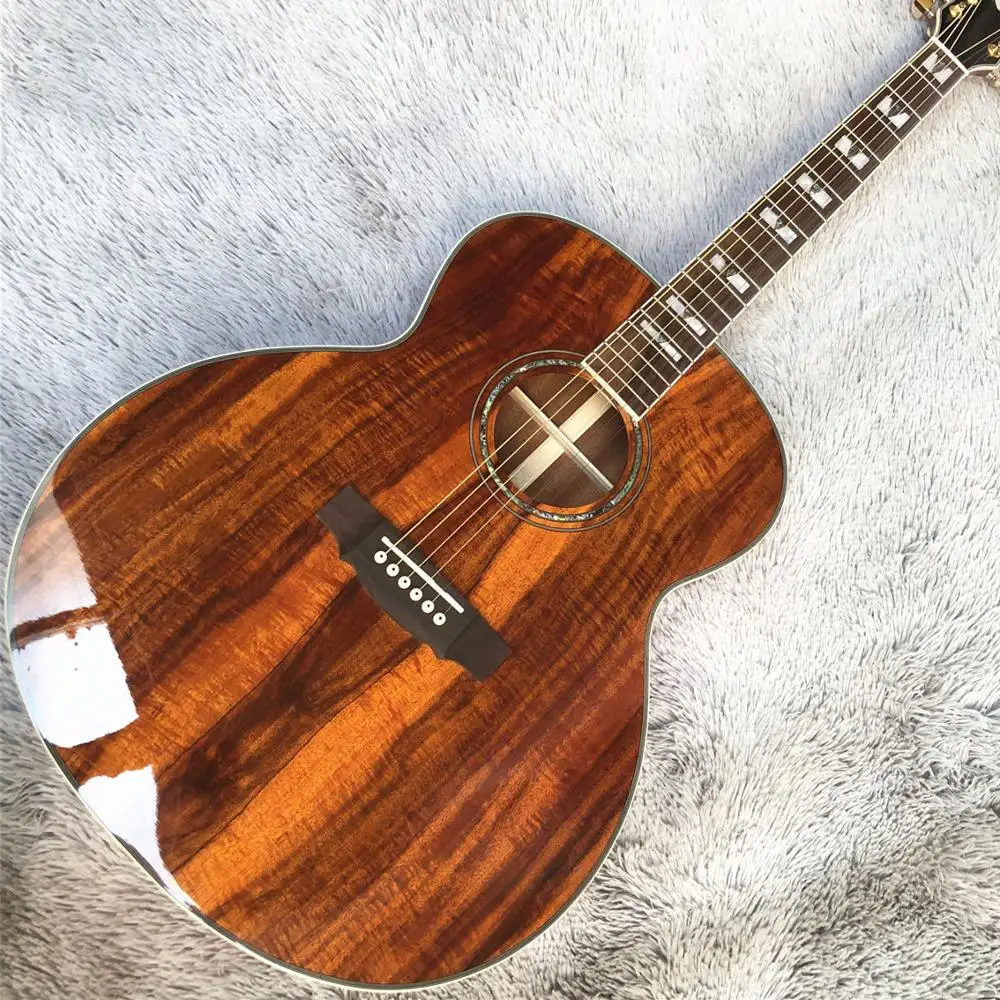 

Full Koa Wood 6 Strings F50 Jumbo Guild Acoustic Guitar Good Quality 43 Inches Electric Guitarra