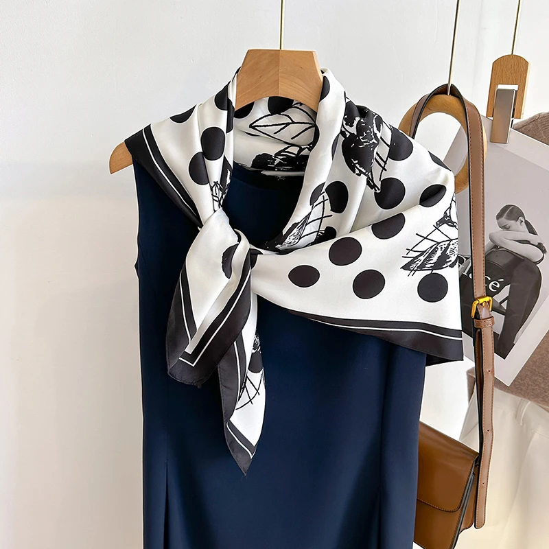 Квадратный шарф из шелкового твила для женщин роскошные шали и платки принт