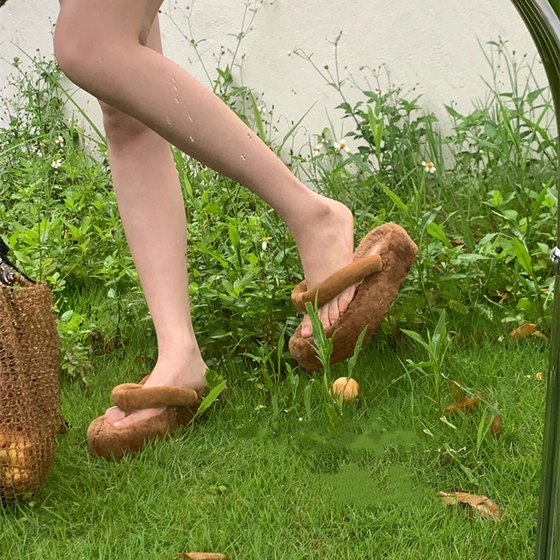 

Woolen 2022 New Summer Women's Thick-soled Heightened Flat-bottomed Garden Beach Flip-flops Sandals Outdoor Slippers