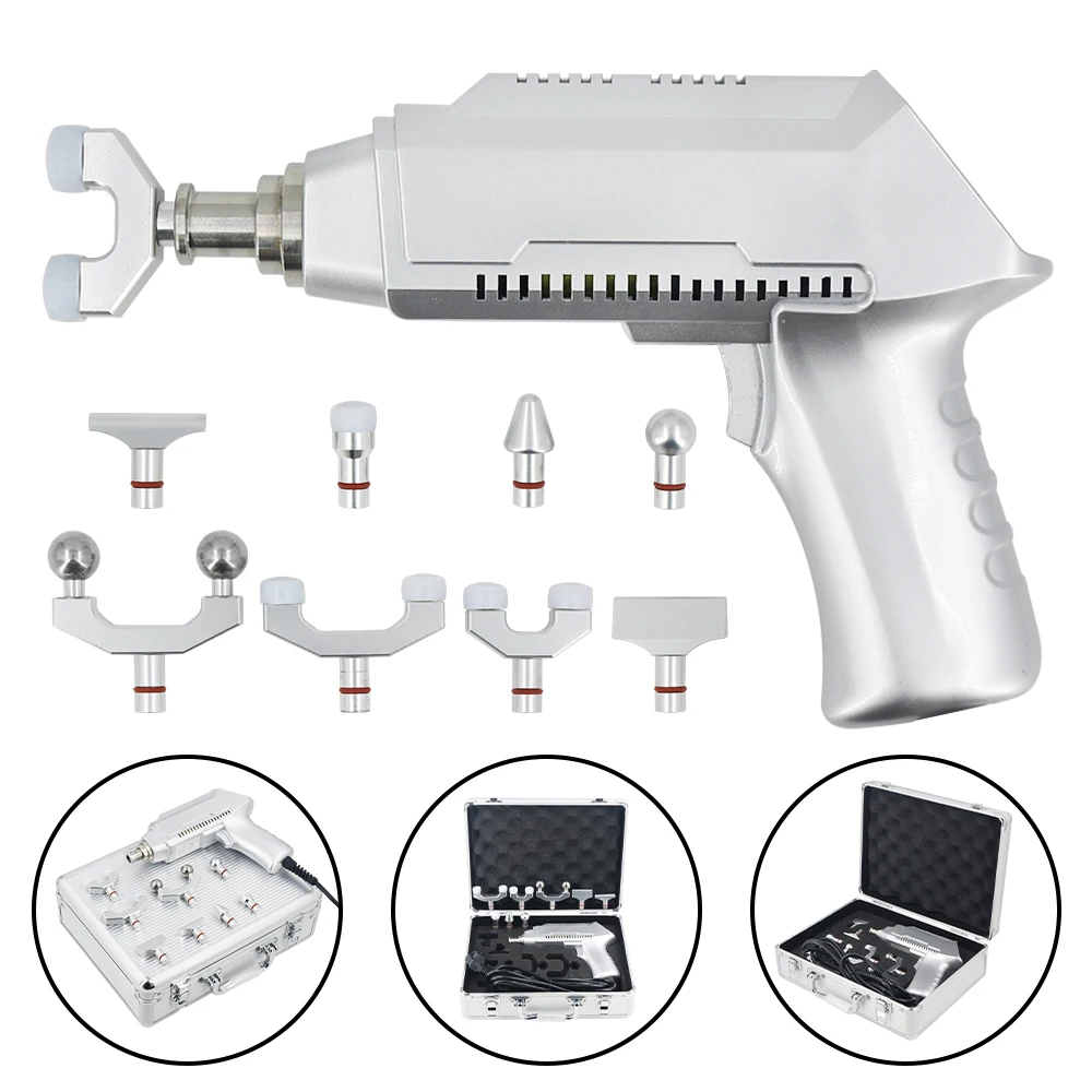 

2022 New 1500N 30 Levels 8 Heads Replaceable Electric Chiropractic Tools Spine Adjusting Gun For Cervical Massage Instrument