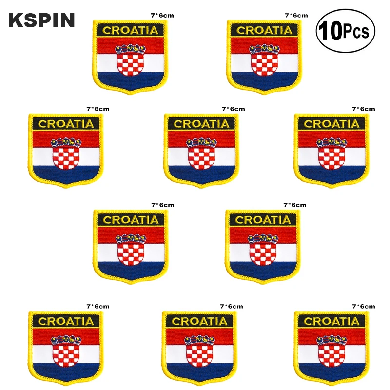 

Croatia Flag Embroidery Patches Iron on Saw on Transfer patches Sewing Applications for Clothes in Home&Garden
