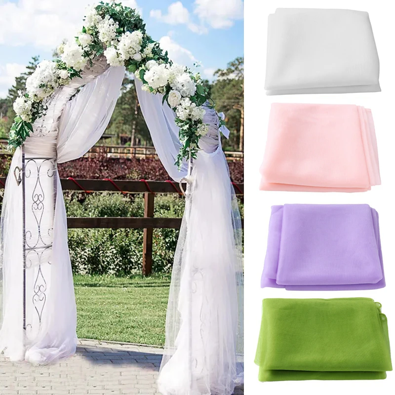 

Wedding Organza Tulle Yarn Crystal Sheer Fabric for Wedding Birthday Party Decor Baby Shower Backdrop Wedding Chair Sashes Decor