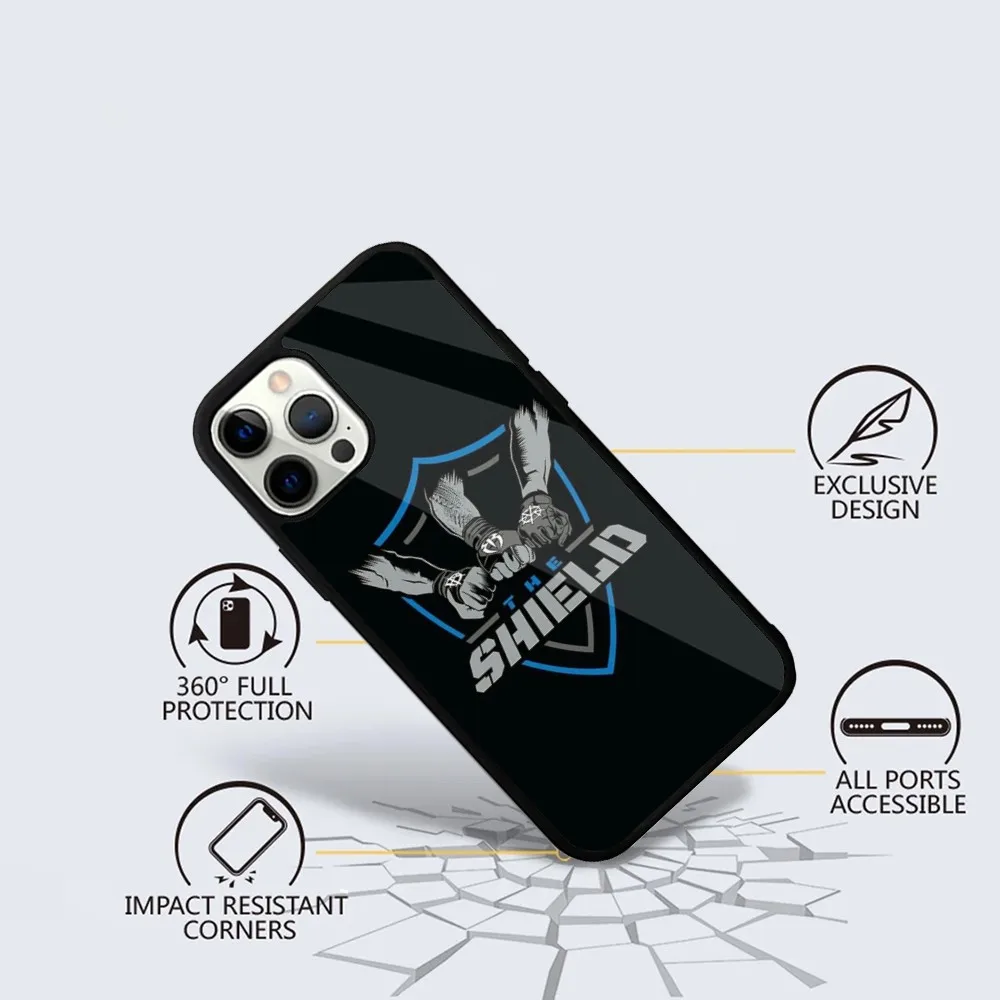 Чехол для телефона WWE The S-Shield iPhone 15 14 13 12 11 Plus Pro Max Mini Magsafe с магнитной беспроводной