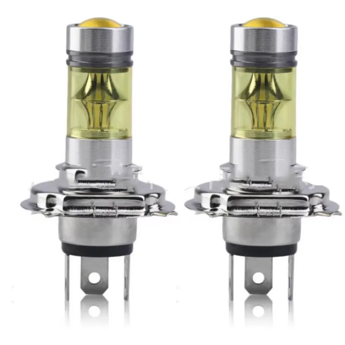 12V 2pcs 1000Lm H4 Fog Lamp Bulb Car Lights LED Bulbs Yellow Auto Light 3000K Parking Driving Daytime Running