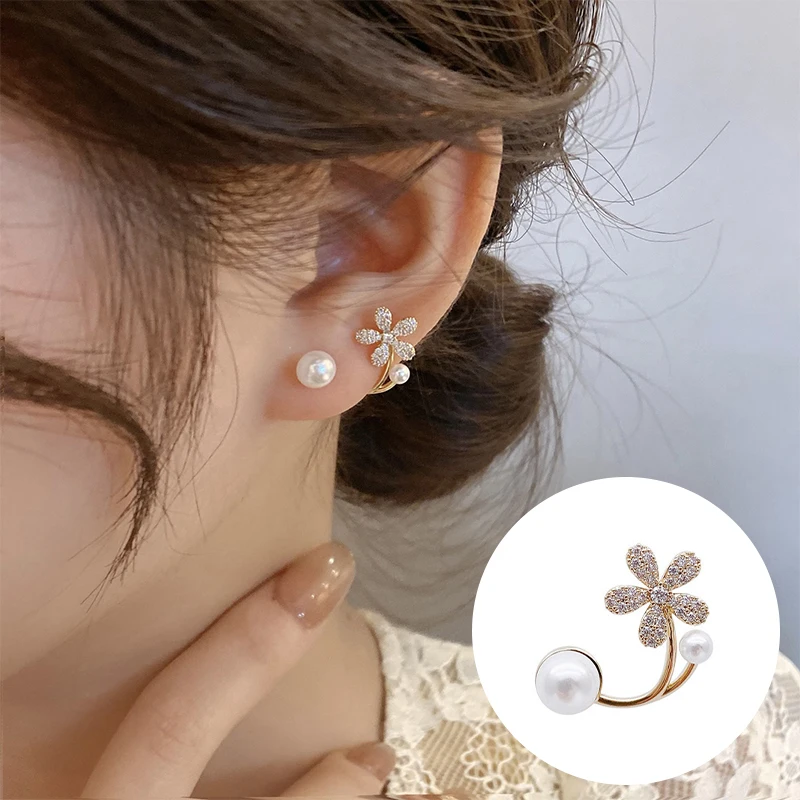 

2022 New Flower Shape Earrings Women's Fashion Exquisite Fishtail Earrings Girls Send Girlfriends Birthday Gifts