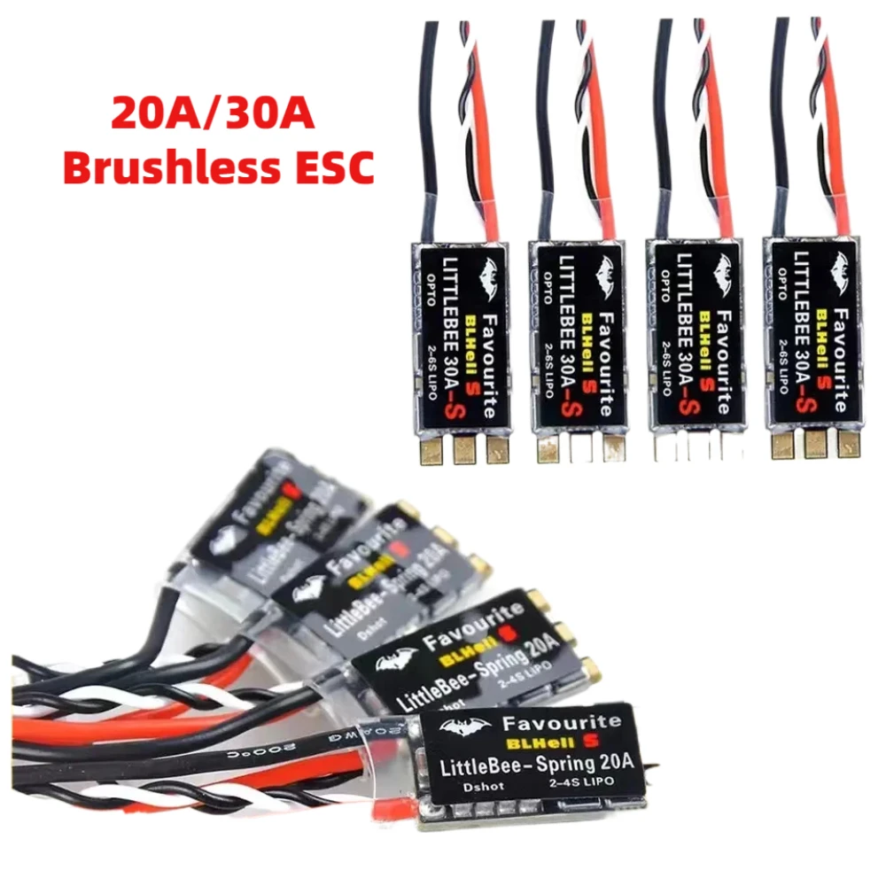 

4 шт. 20A / 30A бесщеточный ESC LITTLEBEE BLHeli-s FVT Little bee SPRING 2-6S поддерживает DSHOT Oneshot42 OneShot125 Мультикоптер