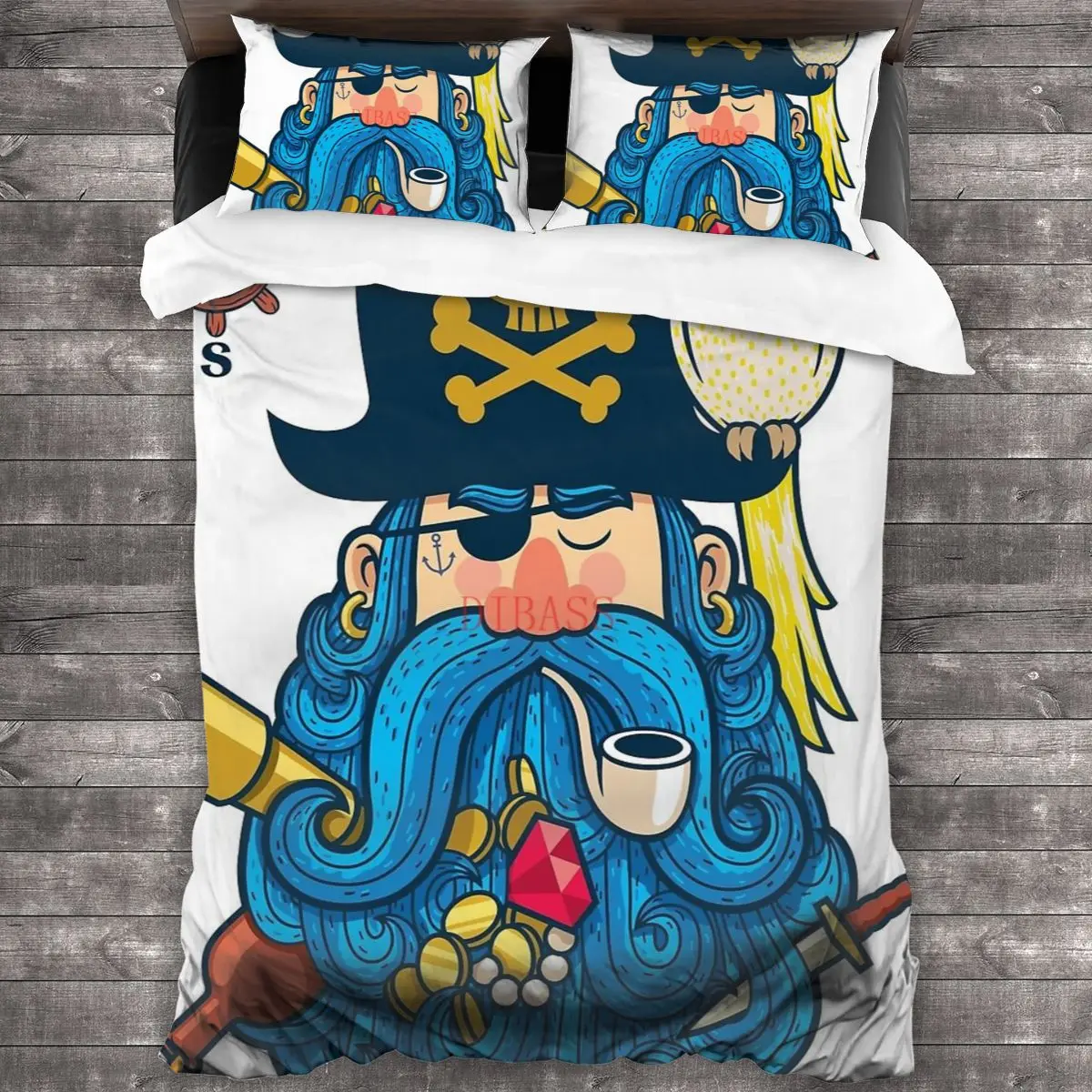 

Пиратский портрет мягкая искусственная кожа с 2 наволочками, пододеяльник с застежкой-молнией, одеяло большого размера