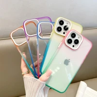 for funda iphone 13 12 11 pro max case luxury transparent acrylic colorful silicone shockproof bumper hard cover accessories