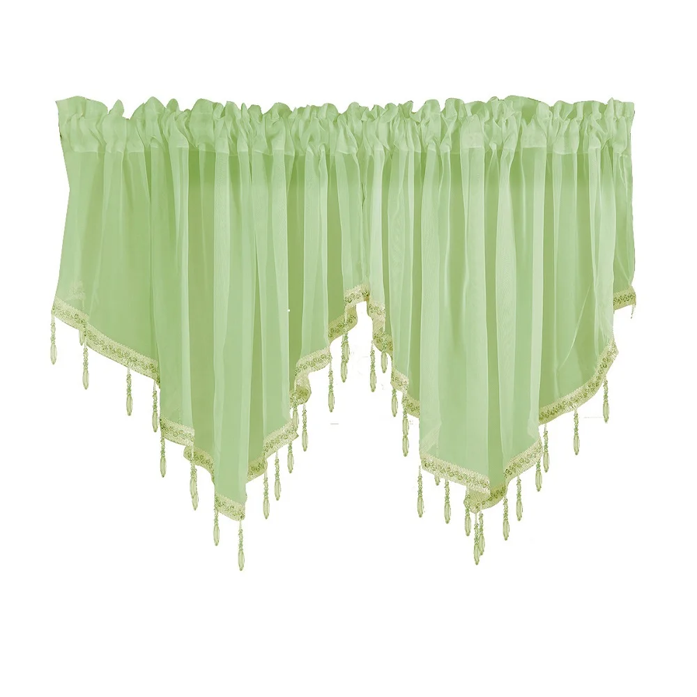 

Triangular lace valance Screen window solid color small curtain for living room Bedroom Tube Curtains