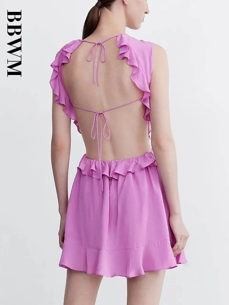 Женские летние платья выше колена 2022 винтажные пикантные бандажные однотонные