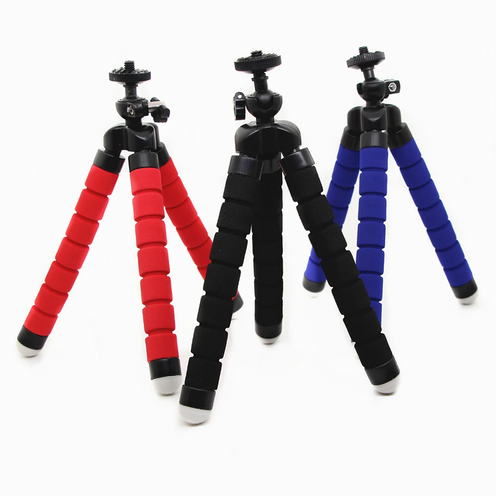 

Mini Sponge Tripod Flexible Phone Octopus Tripod With Phone Holder Clip Bluetooth-compatible For Smartphone Stand Portable