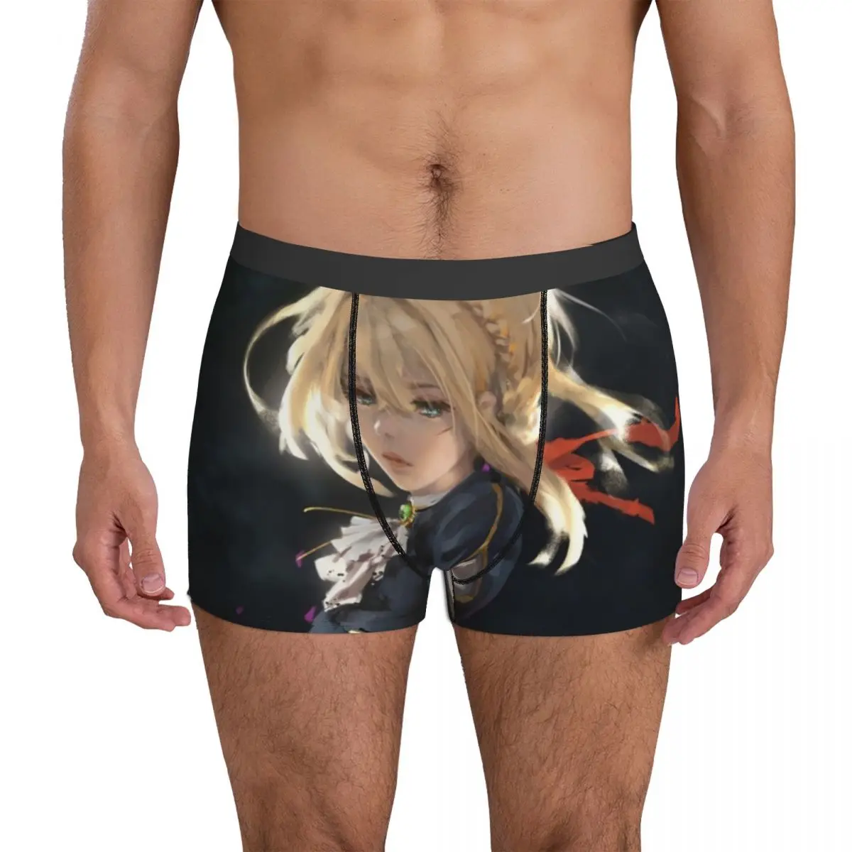 Violet Evergarden Underwear anime manga beautiful girl wind japan Printing Boxer Shorts Trenky Men Panties Breathable Shorts