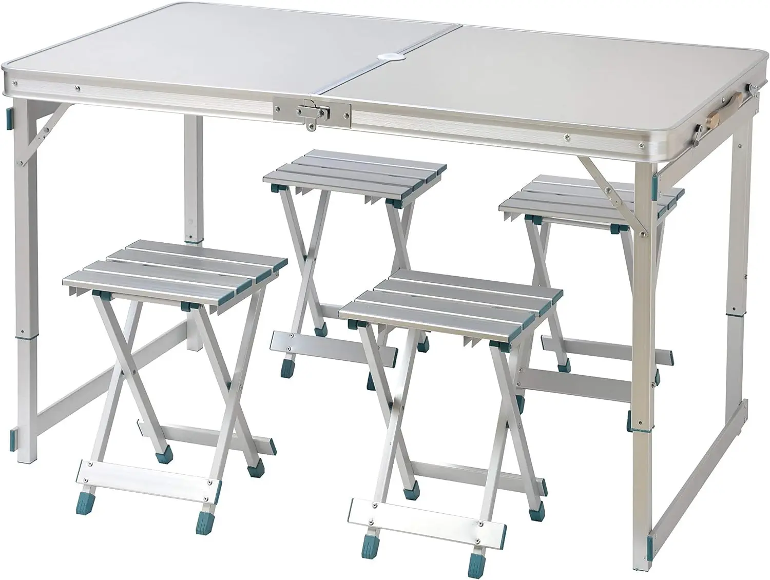 

Person Aluminum Lightweight Folding Table with 4 Folding Stools