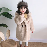 girls fur coat jacket cotton%c2%a0outwear overcoat 2022 charming warm thicken plus velvet winter autumn teenager fuzzy childrens clo