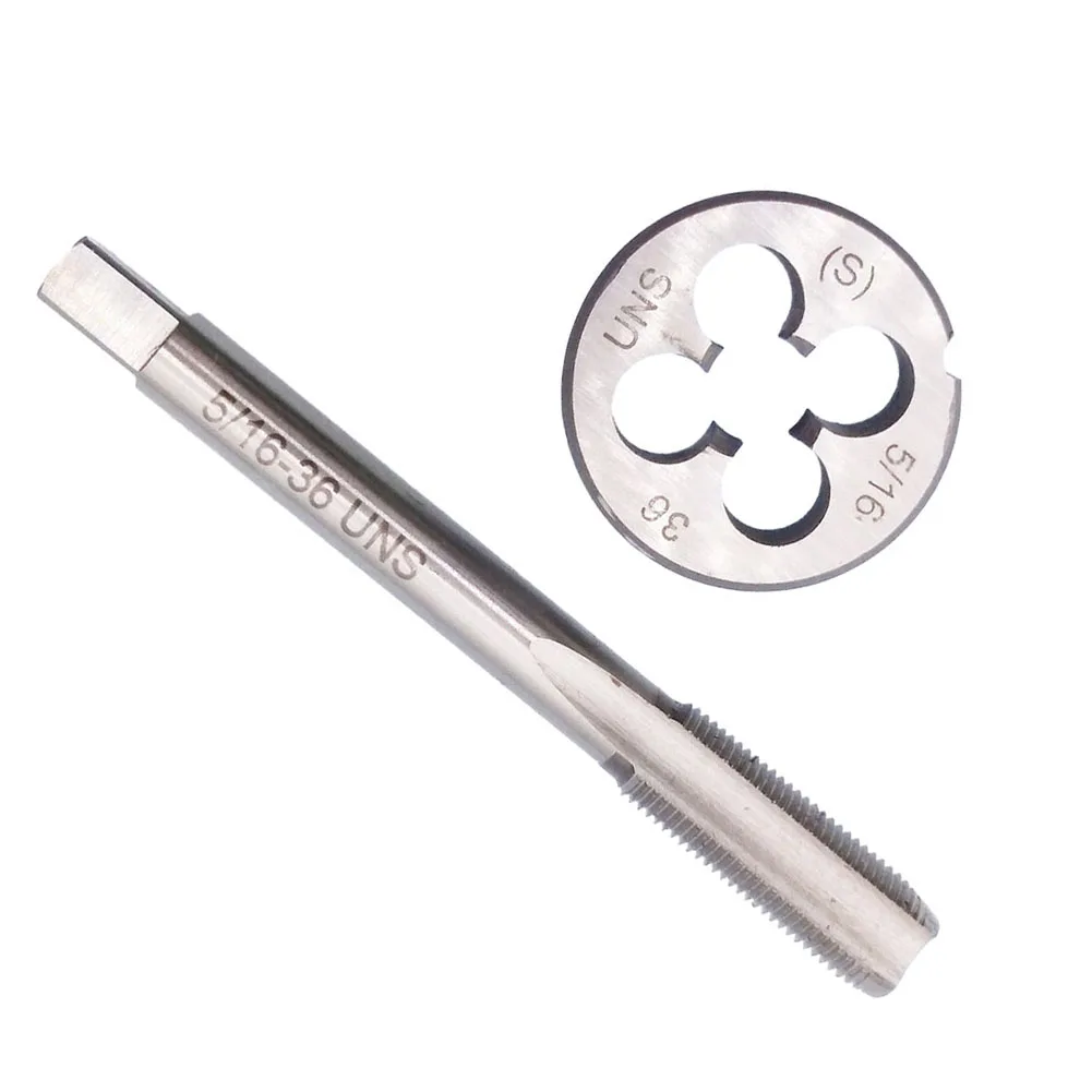 

Premium HSS 5/16 36 UNS Tap and Die Perfect for Iron Steel Aluminum Processing Right Hand Pipe Taps UN Standard 2pcs Set