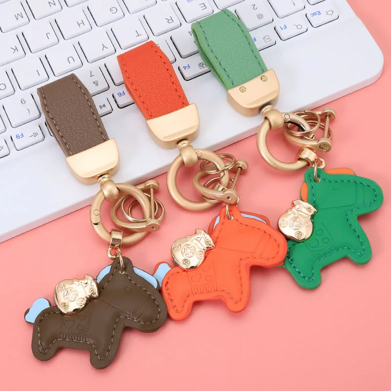 High-Quality Handmade Leather and Brass Keychain With Clip and Rivet - Stitch & Rivet