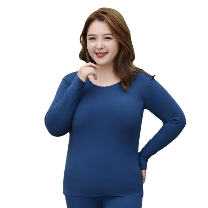 120kgs Wearable Plus Size Women Thermals Underwear Set Autumn Winter Warm German Velvet Self Heating Long Johns Traceless Suit