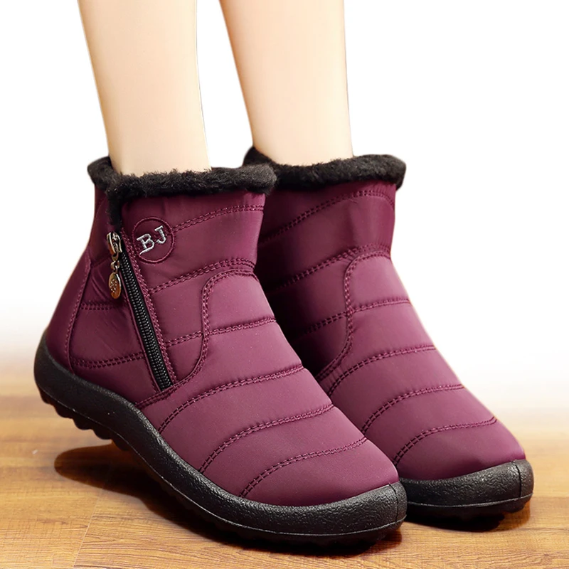 

Women Boots 2021 Winter Shoes Woman Snow Boots With Plush Inside Botas Mujer Waterproof Plus Size 43 Winter Boots Female Booties
