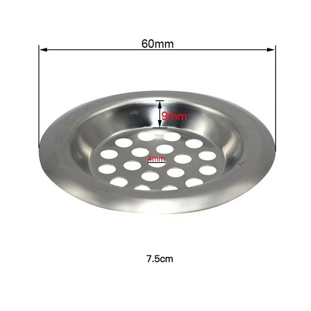 

1PC 60/75mm Stainless Steel Strainer Round Filtration PLUG STRAINER Bath/Bathroom Sink Shower Drain Filter Cover Hair Catcher UK
