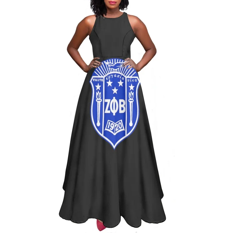 

Summer Zeta Phi Beta Women Long Sundress All-match Flare Long Dress for Ladies One Piece Elegant Female Camis Dress Streetwear