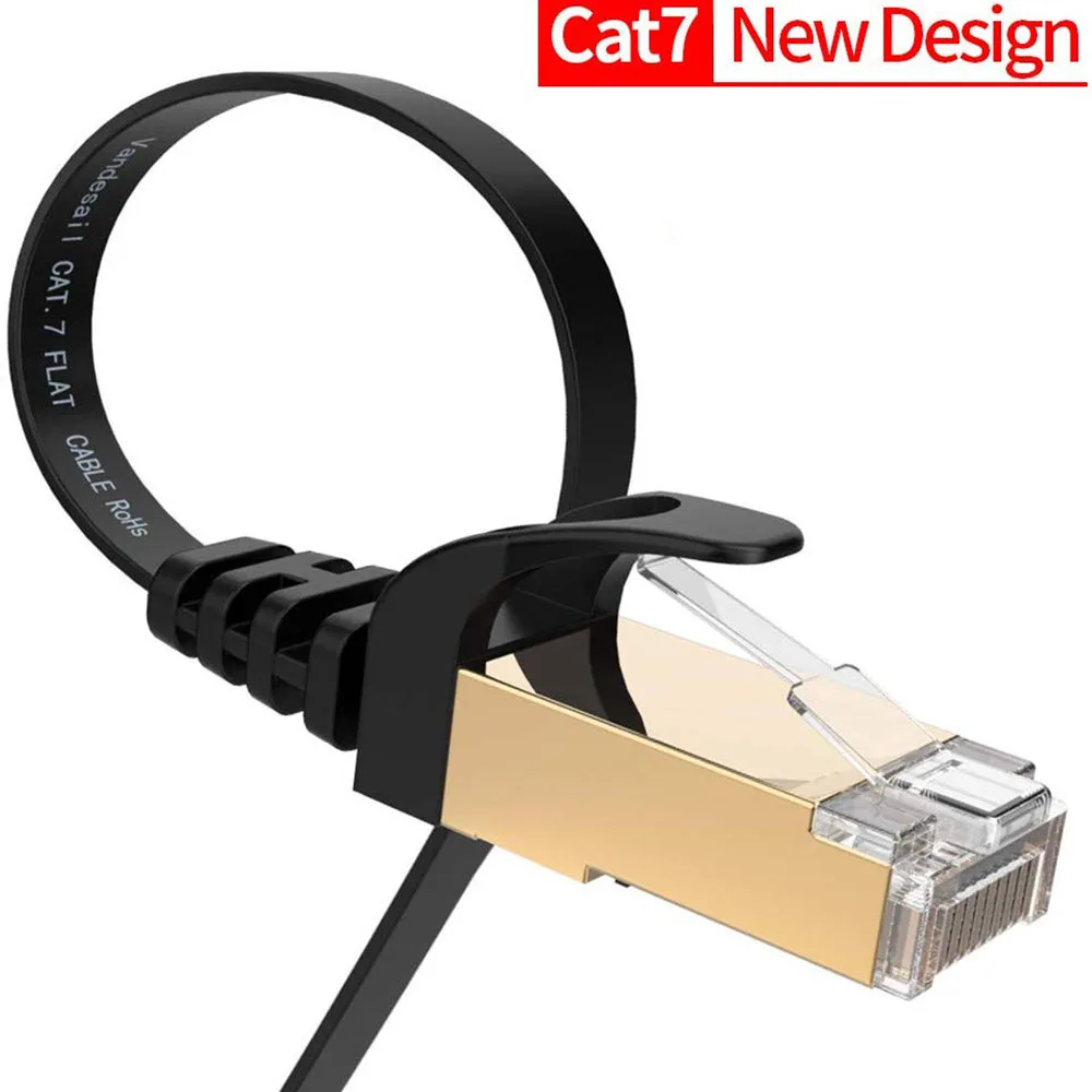 

Cat 7 Shielded Ethernet RJ45 Network Cable Cat7 Flat Ethernet Patch Cables For Modem, Router, LAN, PC 1m 2m 3m 5m 10m 20m 30m