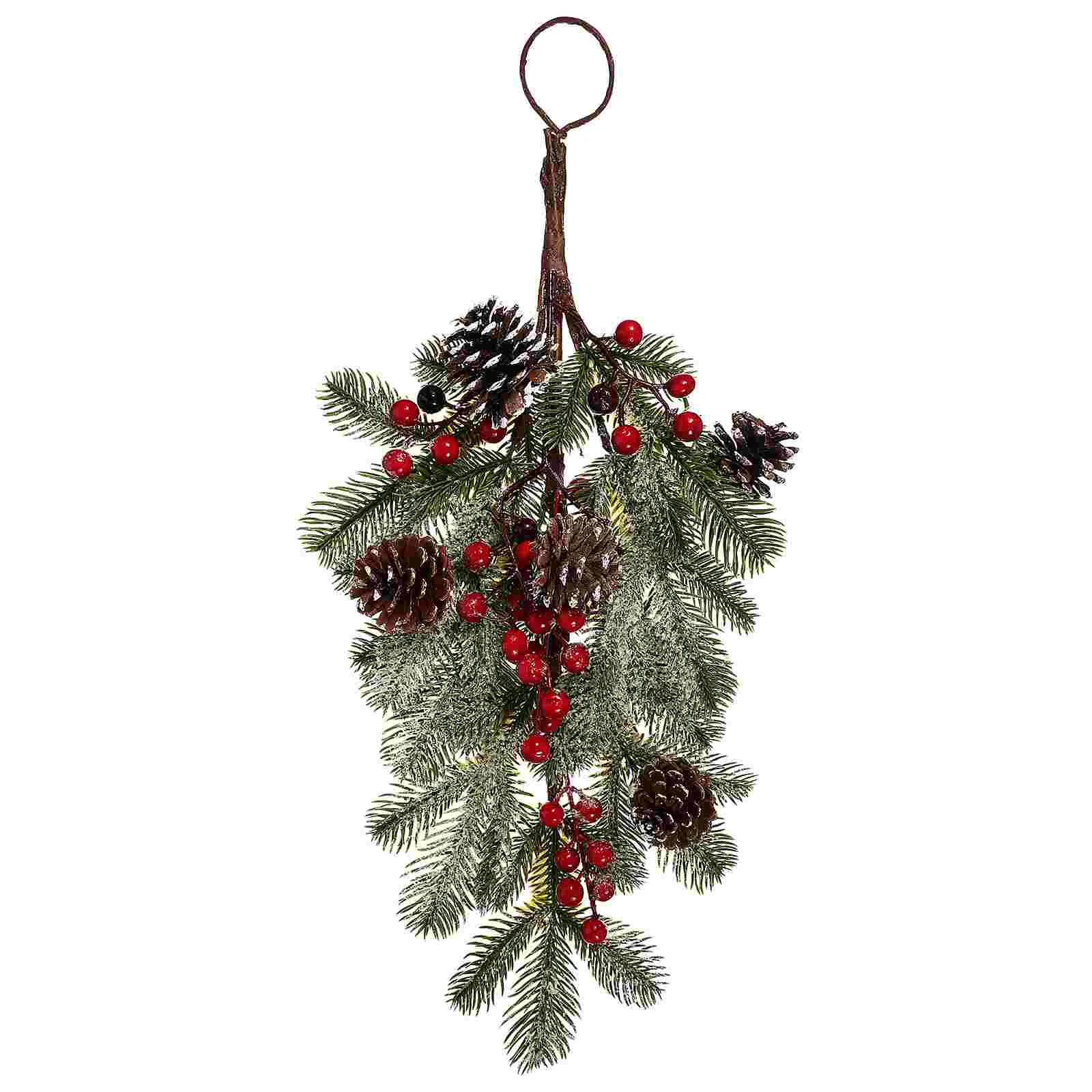 

Christmasteardrop Door Wreath Pine Front Outdoorwreathsgarland Decor Decorations Berry Basket Hanger Artificialcone Decorating