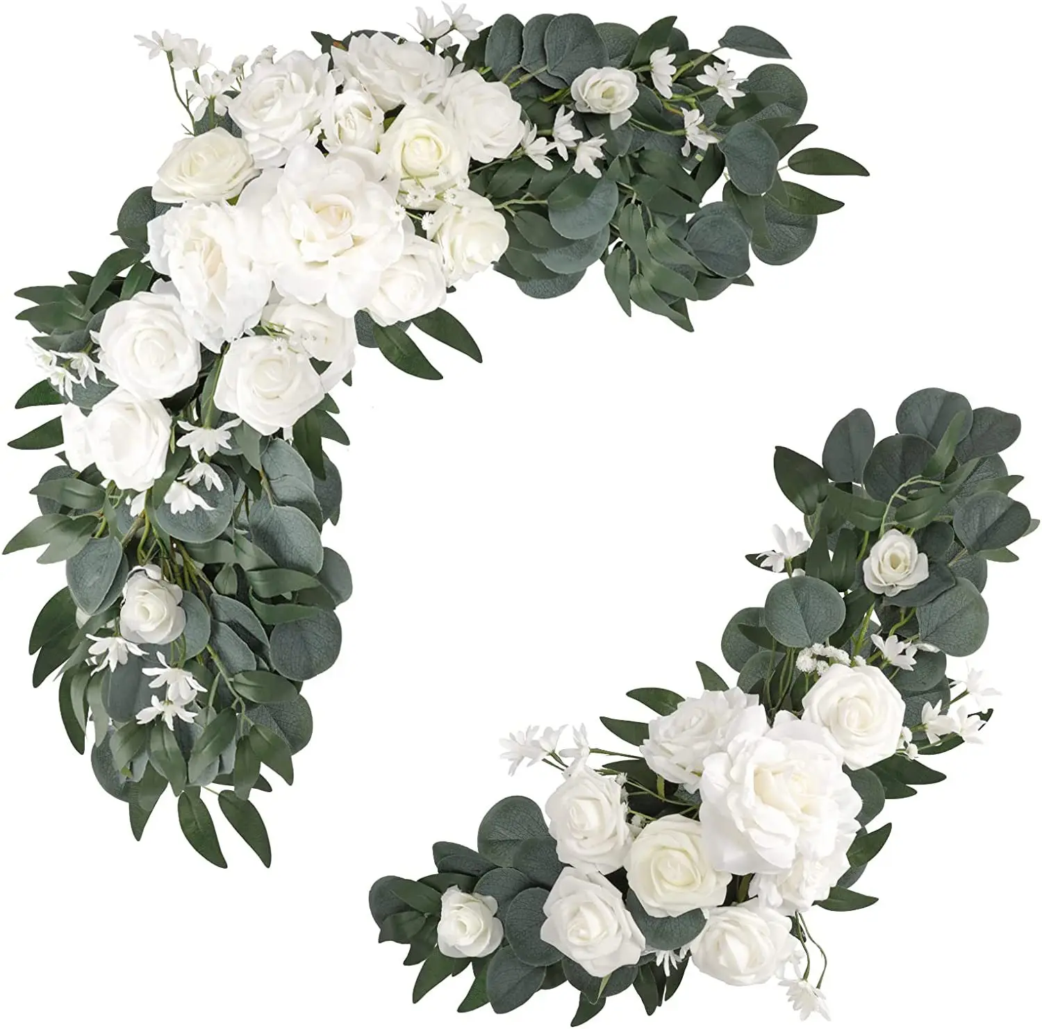 

Artificial Flower Swag Wedding Arch Decor 2pcs Rose Flower Swag Arrangements for Wedding Reception Backdrop Welcome Sign Flower