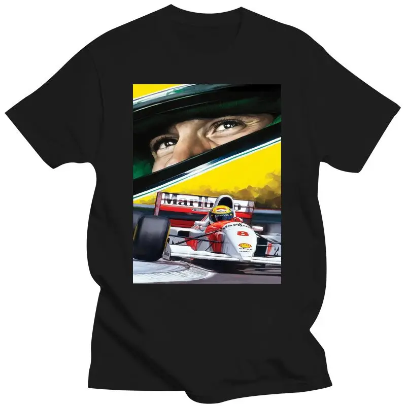 

Man Clothing New Ayrton Senna T-Shirt F1 Mens Driver Brazil Brazilian Car Motorsport Tee Men Clothes Tee Shirt