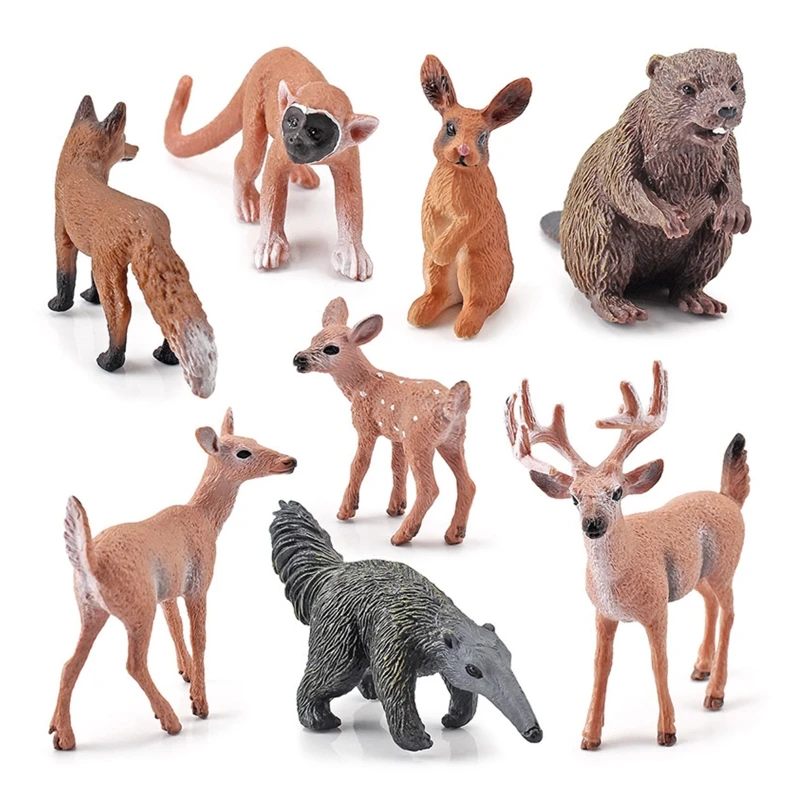 

8 PCS Small Realistic PVC Assorted Animals for Toddlers&Kids Cupcake Topper Toy Set Early Educational Toys Xmas Gifts G2AE