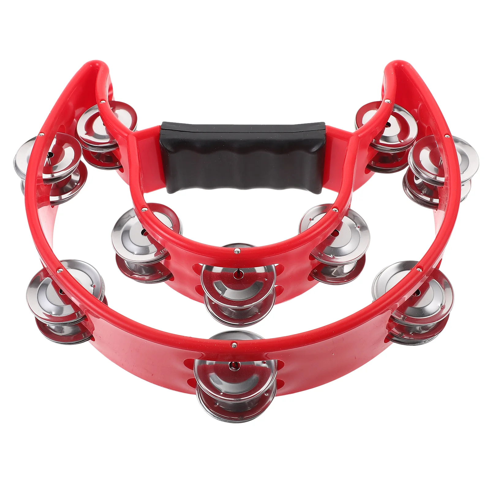 

Double Row Tambourine Half Moon Metal Musical Jingles Tambourine Hand Held