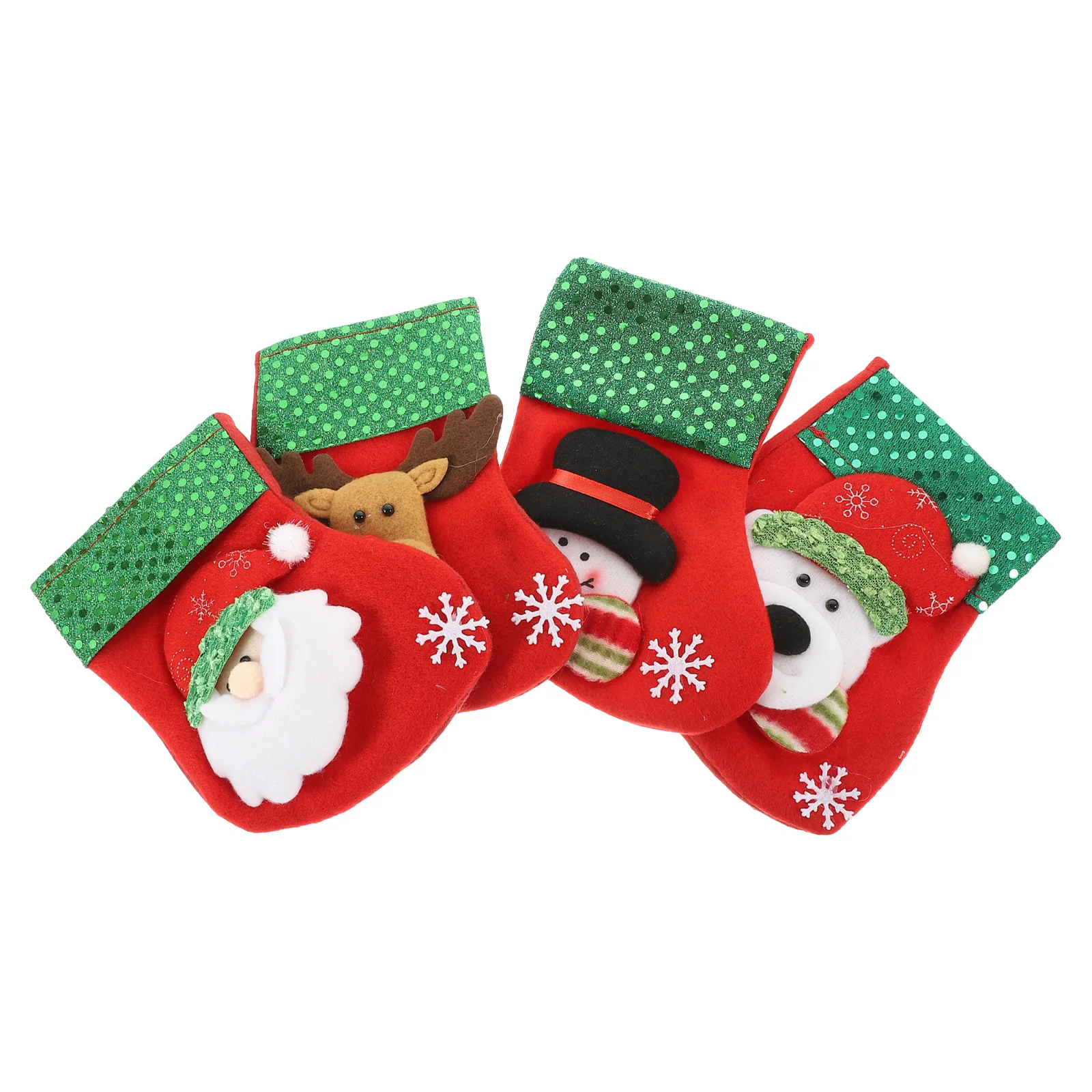 

4pcs Xmas Stocking Christmas Tree Decoration Holiday Hanging Pendant Decor