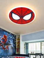 modern cute american superhero spider art deco kids room lighting led ceiling light boy cartoon bedroom nursery lamp light e27