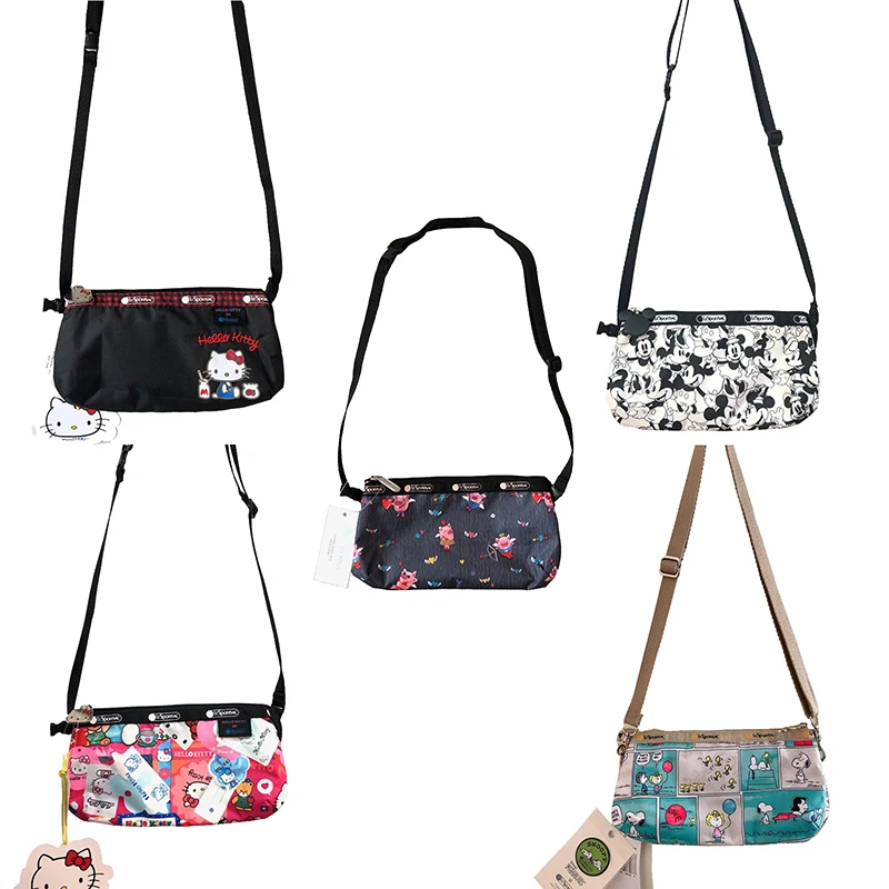 

Kawaii Le Sportsac Cartoon Wallet Waterproof Nylon Bag Shopping Bag Handbag Hello Kitty Cosmetic Bag Creative Birthday Gifts