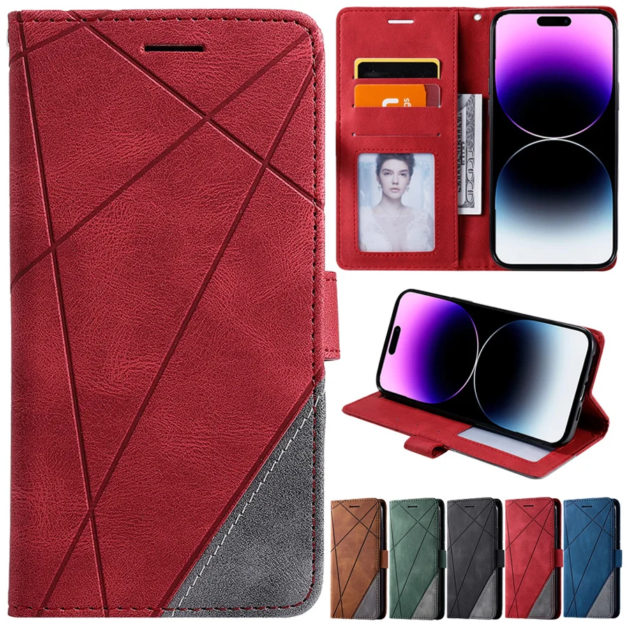 

Wallet Flip Leather Case For iPhone 14 Pro Max 13 12 11 SE 2022 2020 X XR XS Max 8 7 6 6S Plus Shockproof Phone Stand Cover Bags