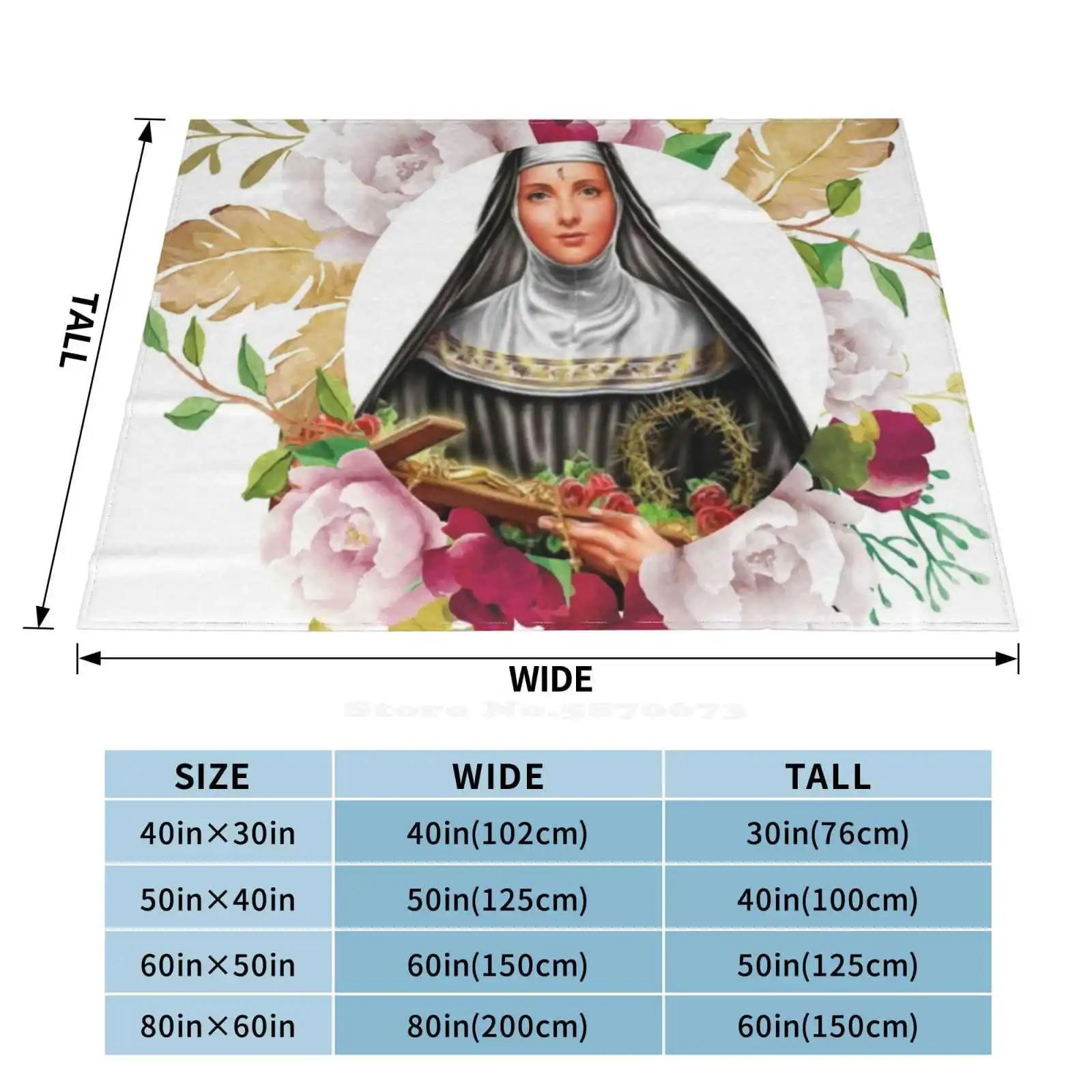 Saint Rita Of Cascia / Catholic Art Religious Artworks Fashion Soft Warm Flannel Blanket Saints St