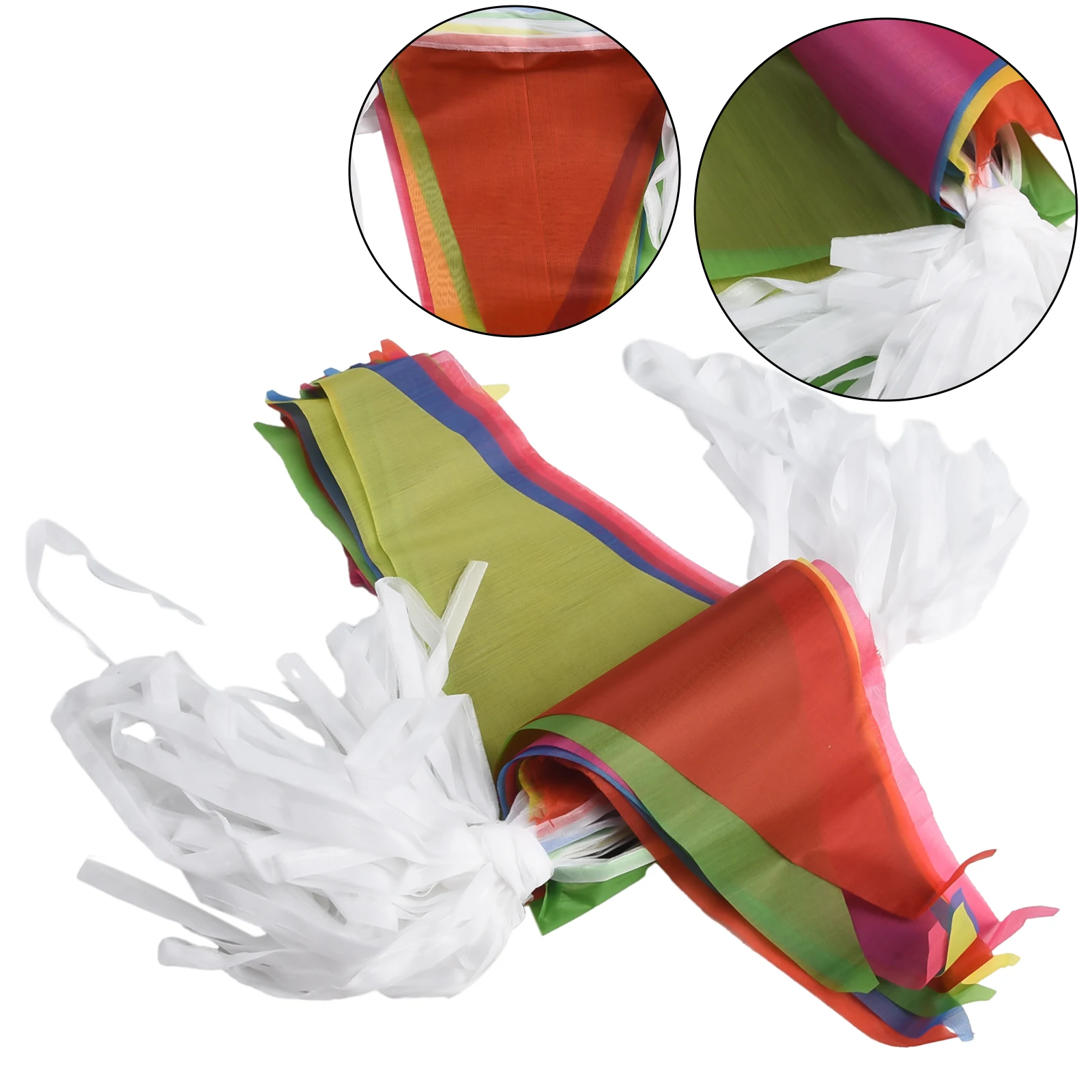 Разноцветные треугольные флаги 50 м