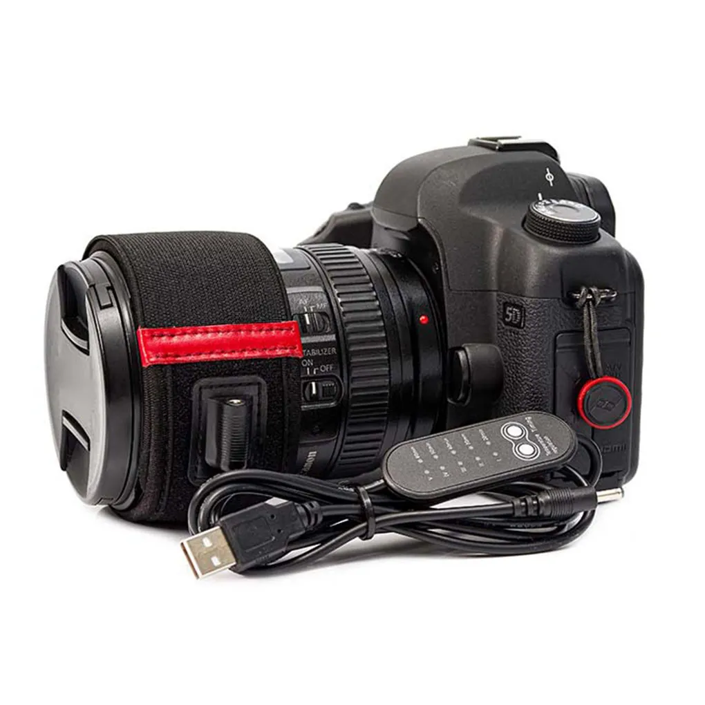 

Нагревательная лента для объектива камеры, универсальный переносной нагреватель для зеркальных фотоаппаратов, 5 режимов, кнопка управления фотографией, аксессуары