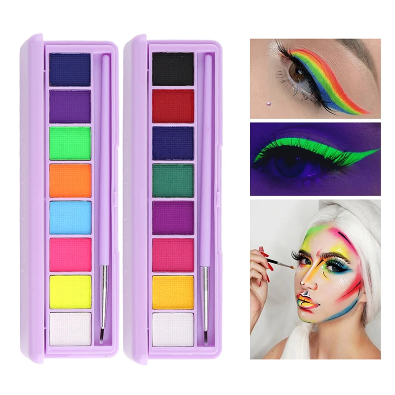 

Water Active Eyeliner Palette Glossy Lasting Waterproof Color Matte Face Makeup Body Paint Eyeshadow Cream Fluorescent Pigment