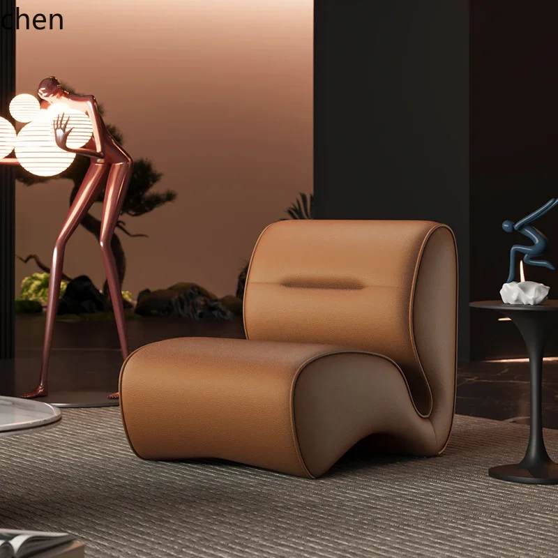 HSN Одиночный диван-кресло Кожаный художественный изогнутый дизайнерский