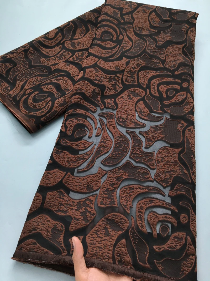 Парчовая жаккардовая кружевная ткань африканское позолоченное кружево