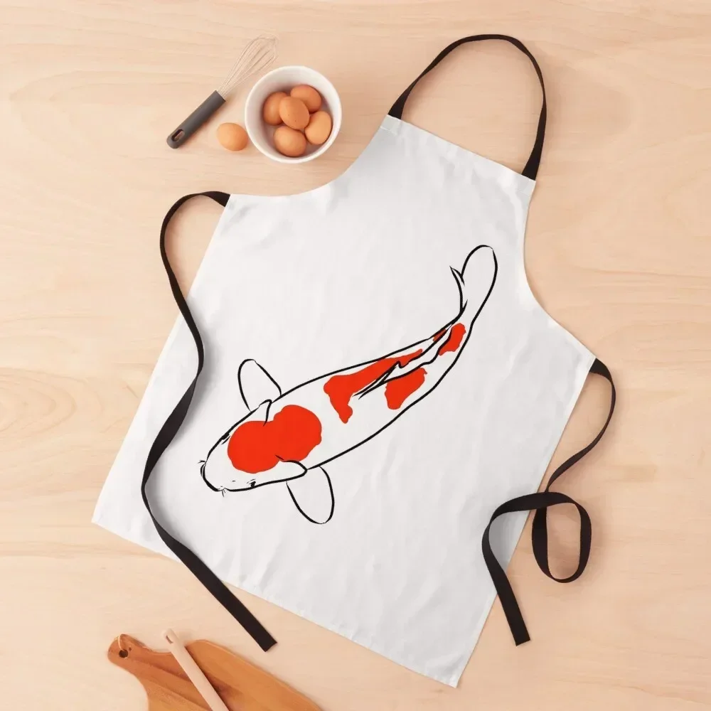 Фото Фартук Koi Fish Kujaku, женская домашняя одежда, рождественский подарок, фартук №1