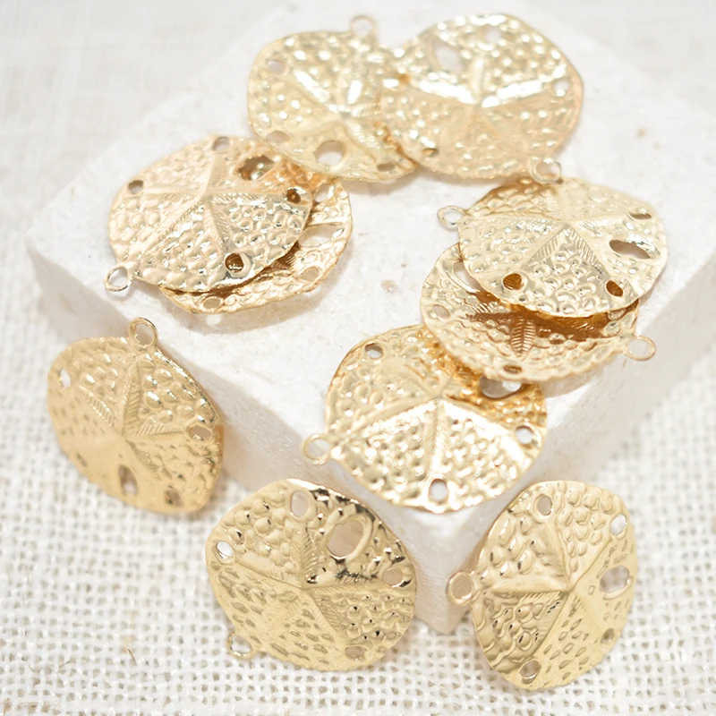 Фото Песчаный доллар 14K, Золотая подвеска, искусственный цвет, ювелирные изделия для самостоятельного изготовления браслетов, ожерелий, Ювелирн... №5