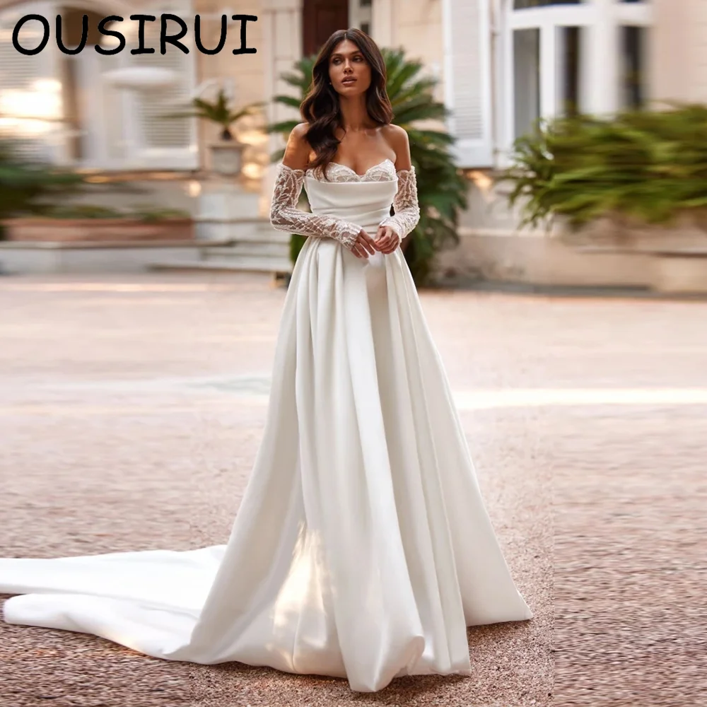 Женское атласное платье-трапеция OUSIRUI вечернее платье с открытой спиной и