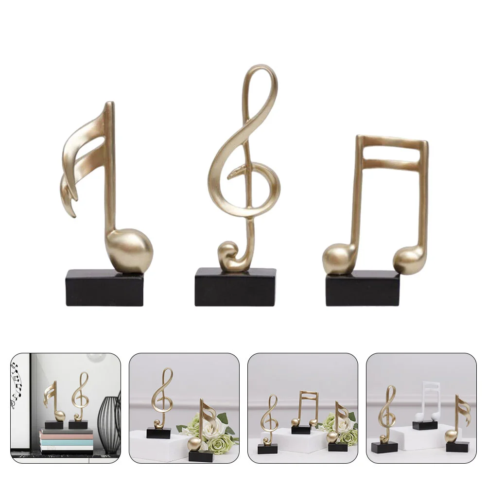 

3 шт. украшения для музыкальных нот, домашний декор, изысканные украшения, статуя, украшения, простой стиль, полимерная работа