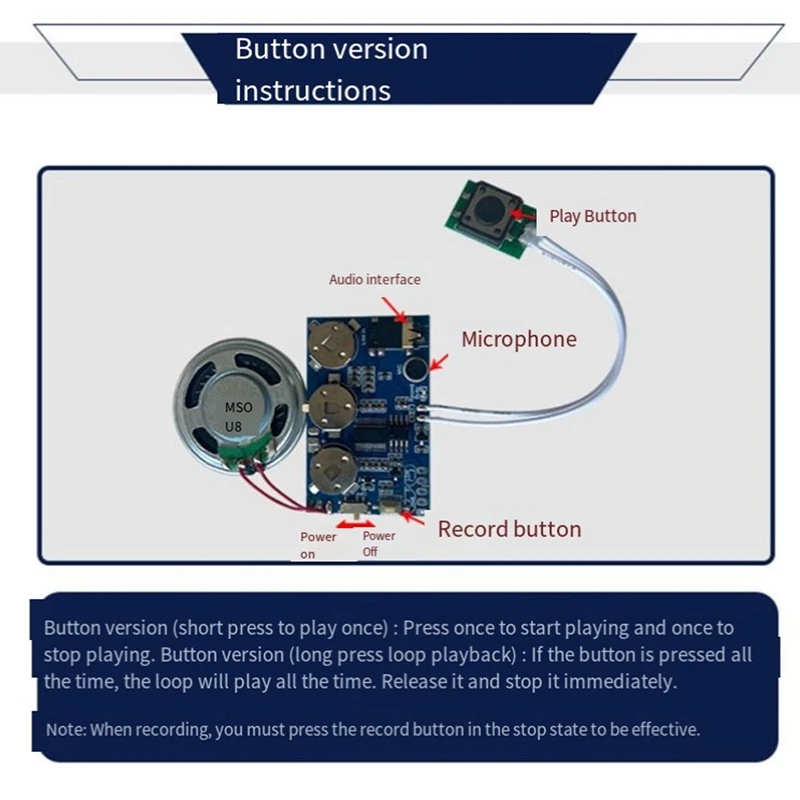 Плата музыкального рекордера программируемый музыкальный модуль 17-минутный