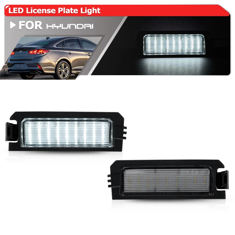 

Для Hyundai Sonata DN8 19-23 Veloster/ Veloster N JS 19-22 Venue QX 20-23 Canbus белые светодиодные лампы для номерного знака, лампы для авто