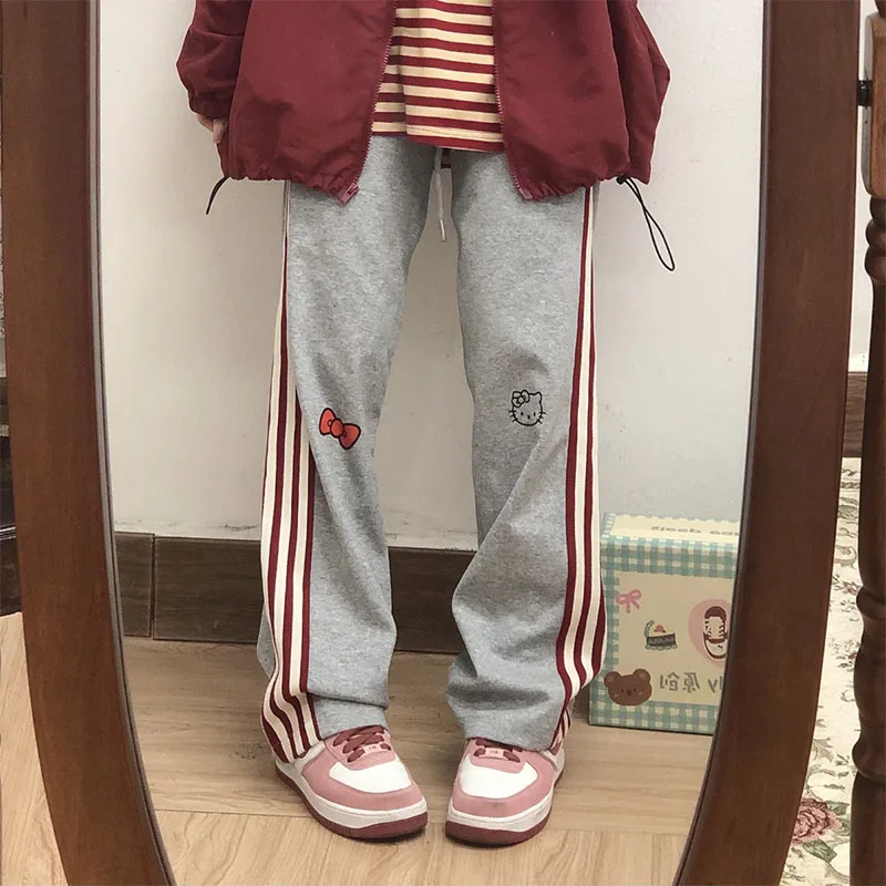 

Hello Kitty Sanrio Cute Soft Girl Sweatpants Techwear Women's Luxury Clothing Harem Pants Chic and Elegant Woman Pants Wide Pant